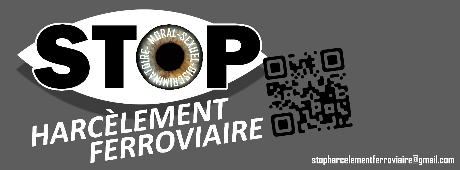 Identité visuelle Stop Harcèlement Ferroviaire avec QR code